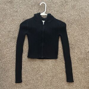 Aeropostale Black Ribbed Women's Cardigan